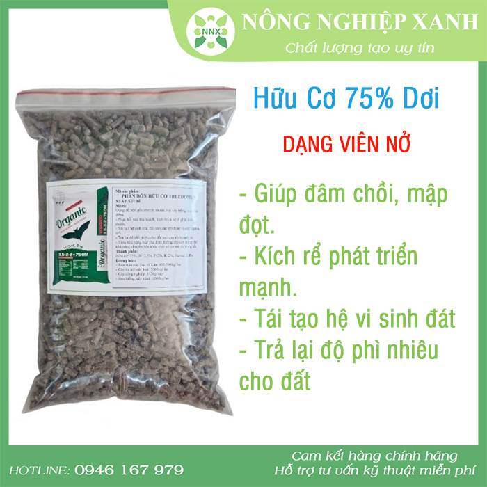 Phân Dơi hữu cơ Bỉ 75% - Dạng viên nở