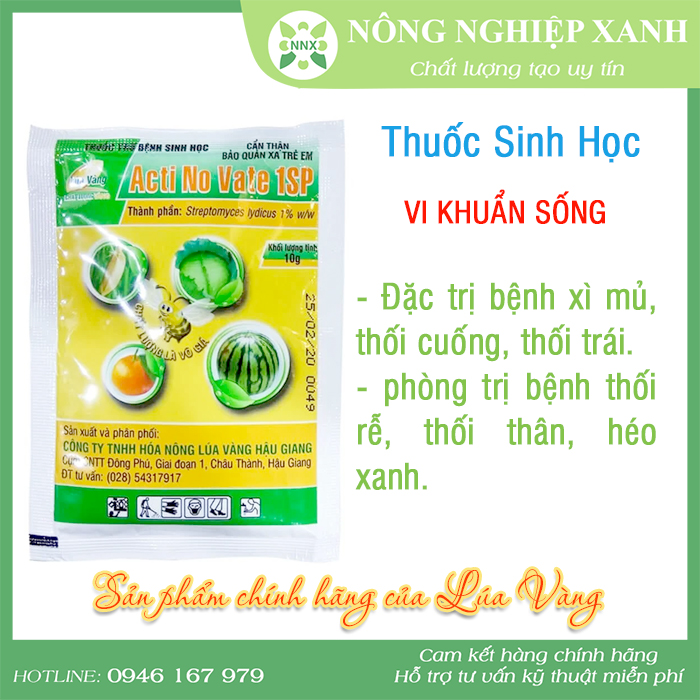Thuốc trừ bệnh sinh học Acti No Vate 1SP gói 10gr - Thuốc vi khuẩn sống