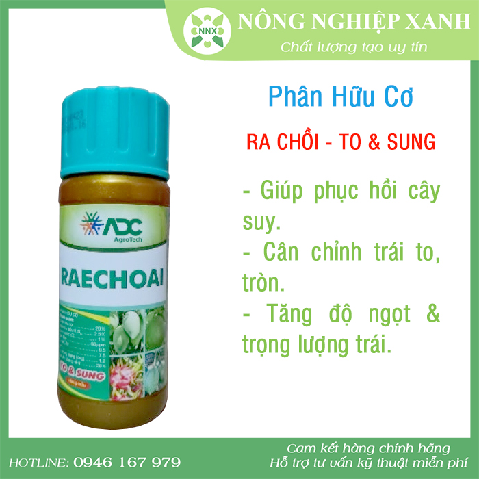Phân hữu cơ RAECHOAI 150ml (Ra Chồi) - To và sung
