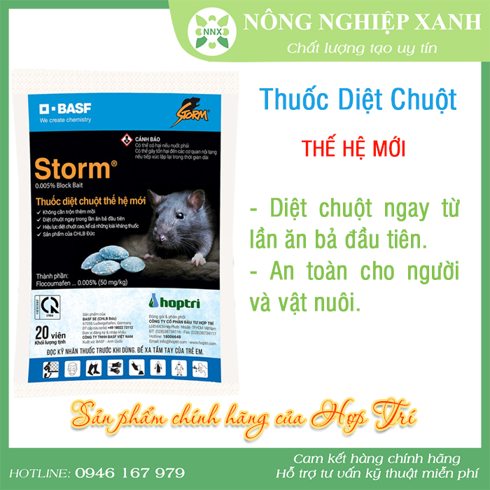Thuốc diệt chuột Storm gói 20 viên